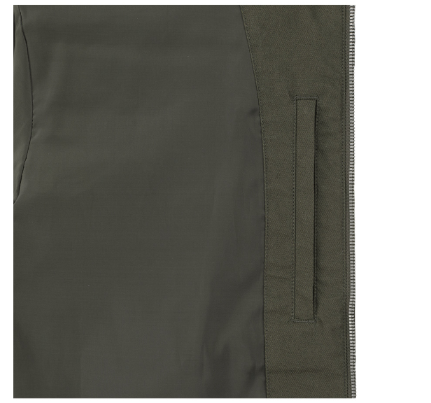 Malbon men Army green full-zip polo golf jacket pocket detail