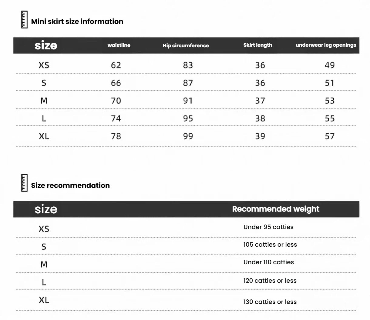 Women’s Summer Quick-Dry Golf Tennis Shirt Skirt Set size chart