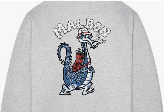 Malbon Golf Unisex Dragon Graphic Heavyweight Streetwear Hoodie