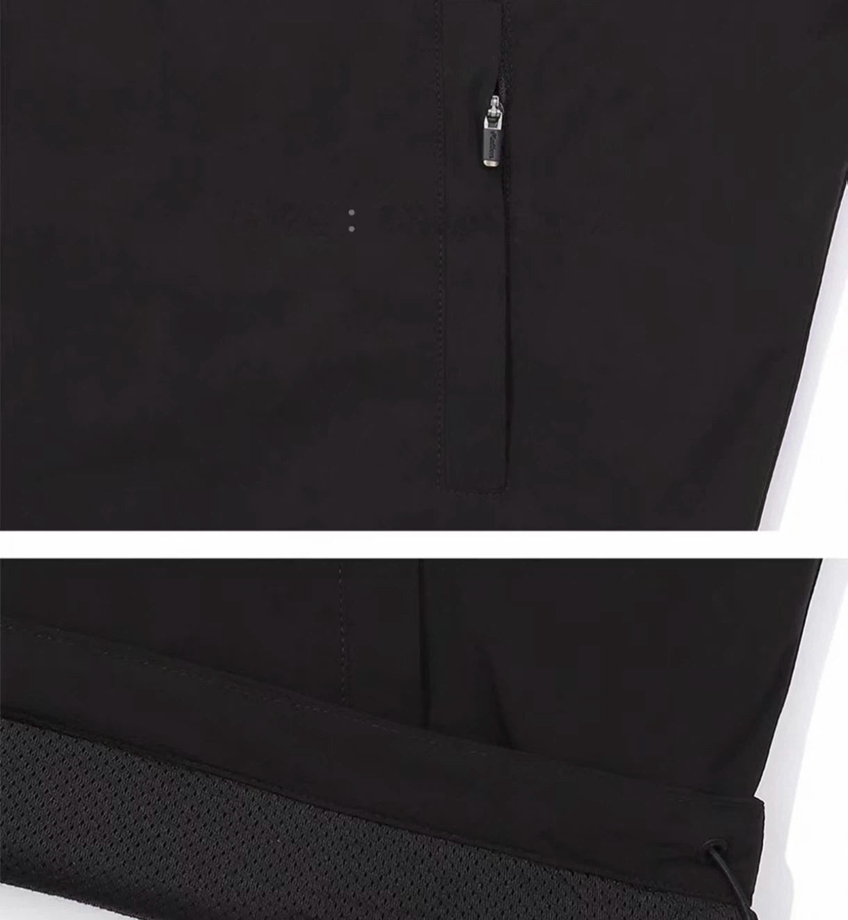Malbon Golf Women’s Stand Collar Full-Zip Fleece Jacket black zip and hem detail