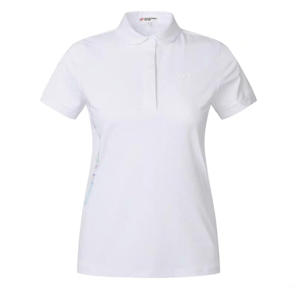 Women’s 2026 Spring Summer Premium Slim Golf Polo Shirt in White - product view