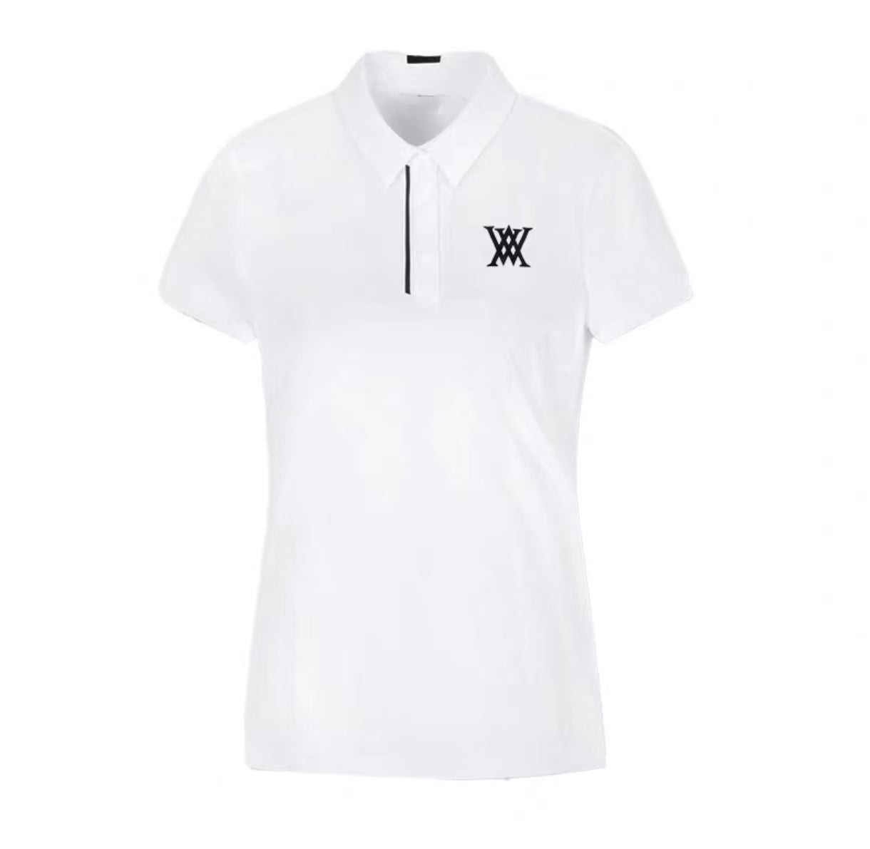 Women’s Summer Breathable Quick-Dry Slim Crew Neck Golf Shirt in White - product view