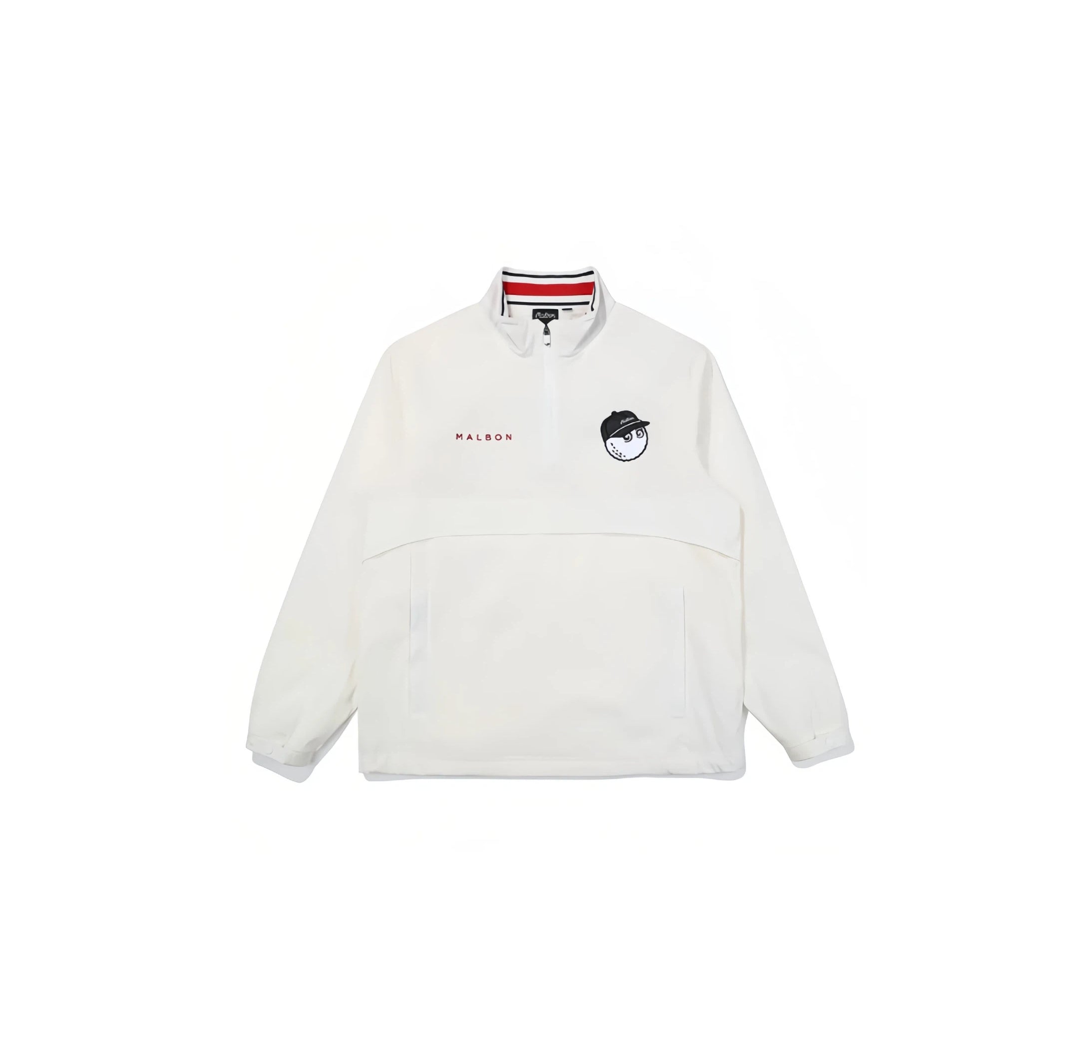 Malbon Men's Golf Jacket - Breathable Stretch Casual Outerwear White front view