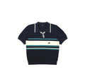 Malbon Women's Knit Golf Polo Navy Blue women's knit golf polo front view