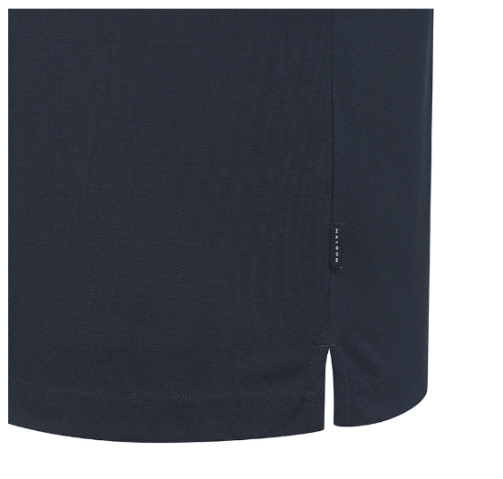 Malbon navy golf polo side-hem detail