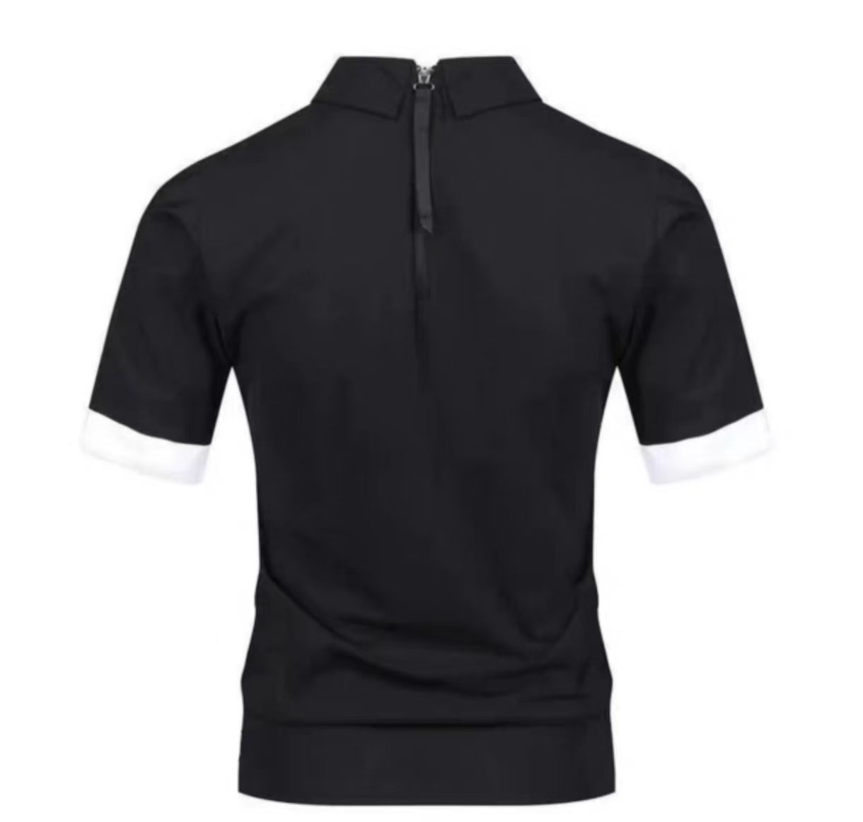Golep Women’s Summer Quick-Dry Sun Protection Zip Slim Golf Shirt in Black - product view