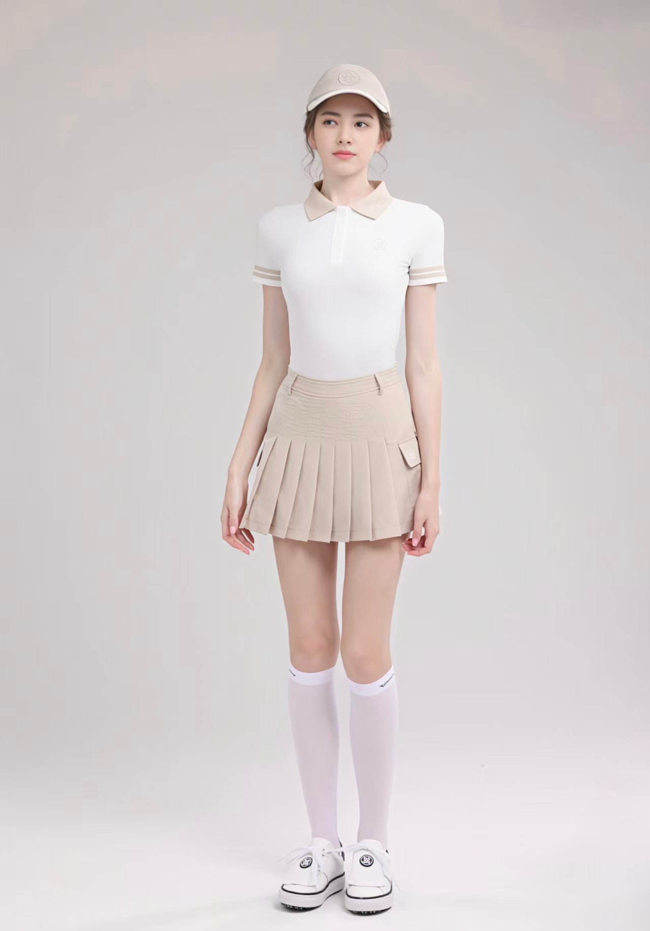 Women’s Summer Quick-Dry Golf Tennis Shirt Skirt Set - product view