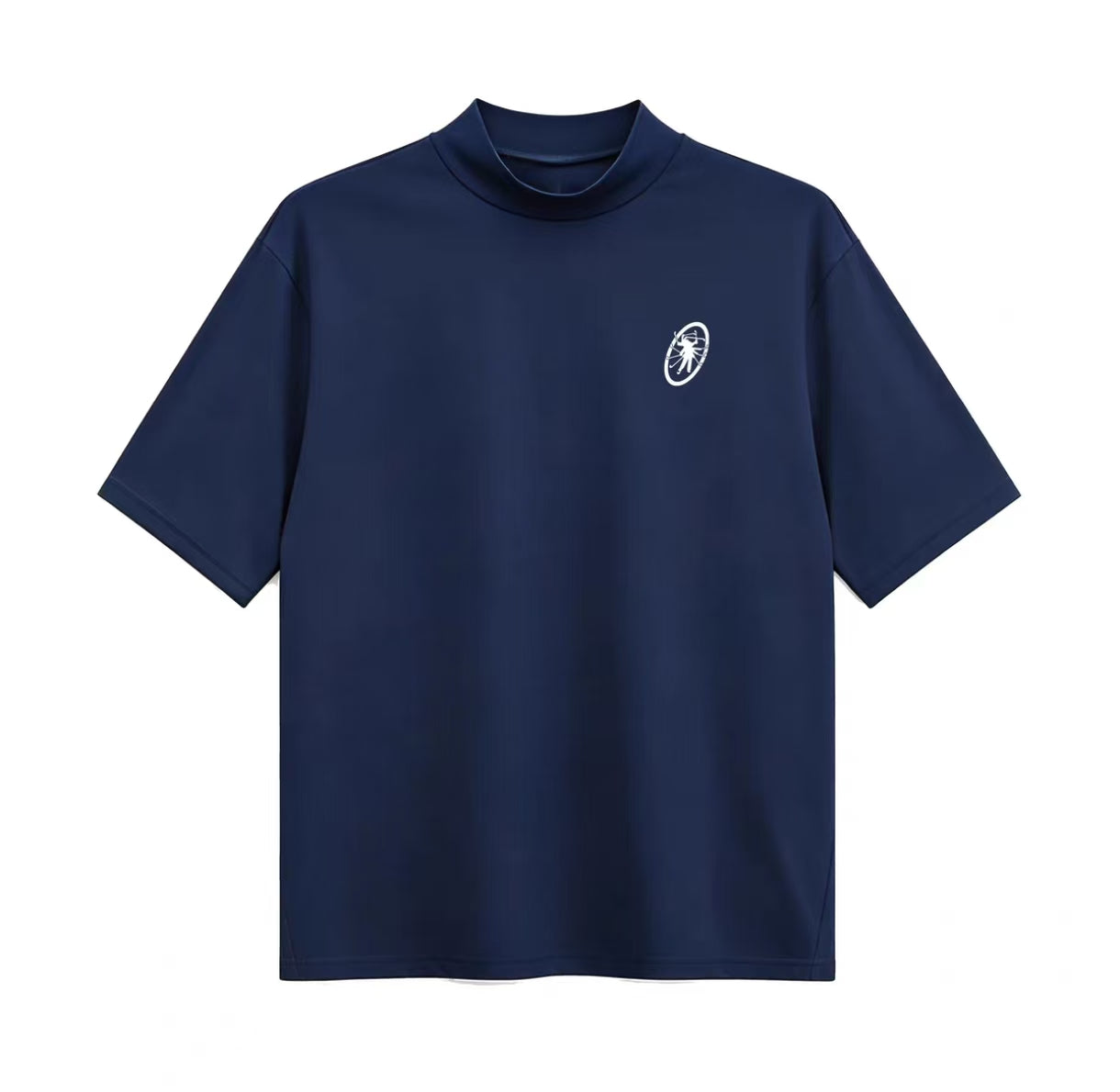 Forden Golf Men’s Ice Silk Quick-Dry Mock Neck Golf Shirt in Navy blue - product view