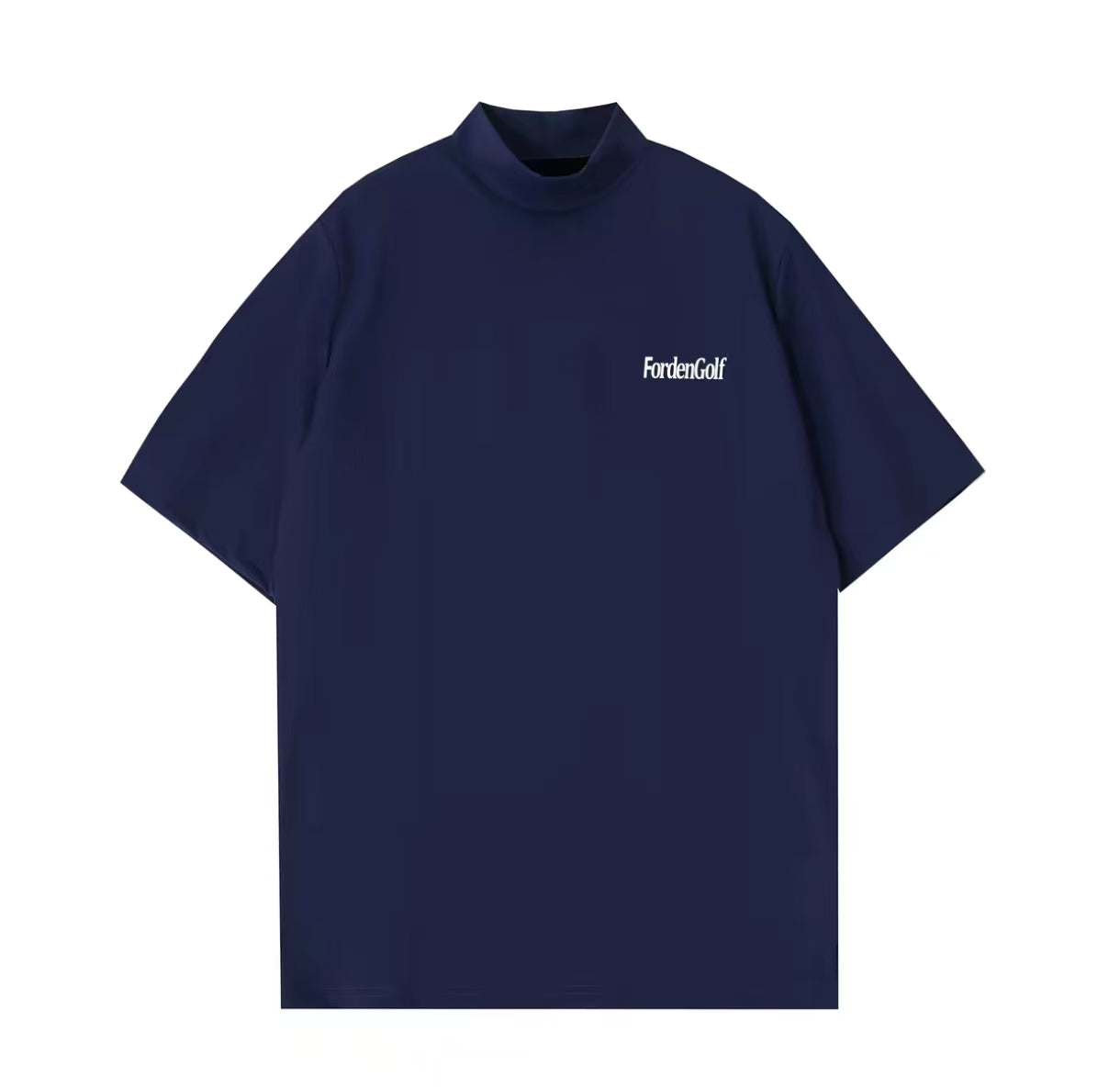 Forden Golf Men’s Ice Silk Quick-Dry Graphic Mock Neck Golf Shirt in Navy blue - product view