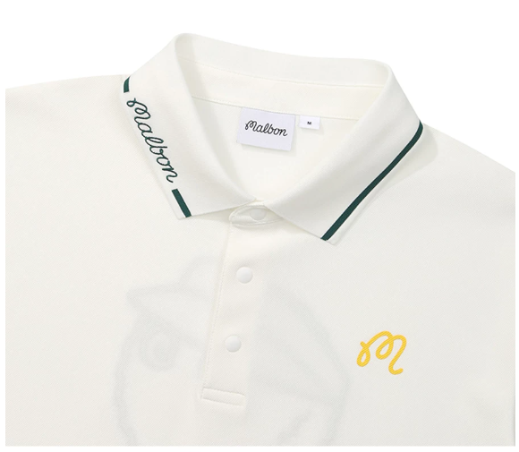 Malbon Golf Men’s Signature Color Casual Athletic Polo Shirt