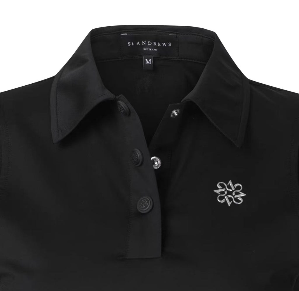 Women’s Summer Breathable Quick-Dry Versatile Golf Shirt in Black - product view
