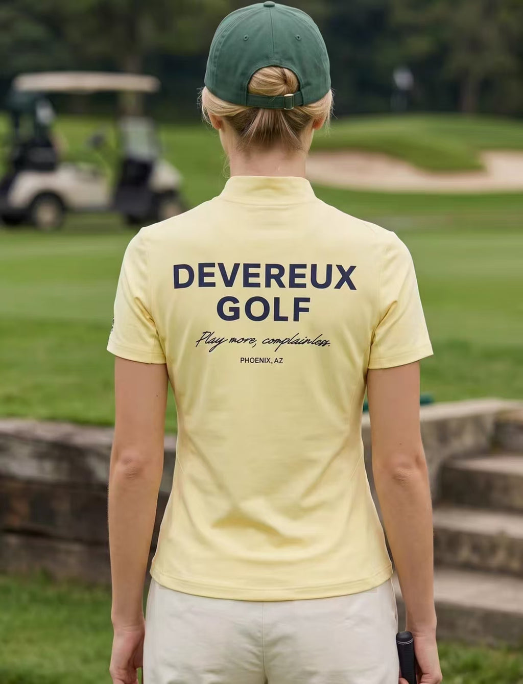 Devereux Golf Women’s American Mock Neck Back Letter Print Golf Shirt