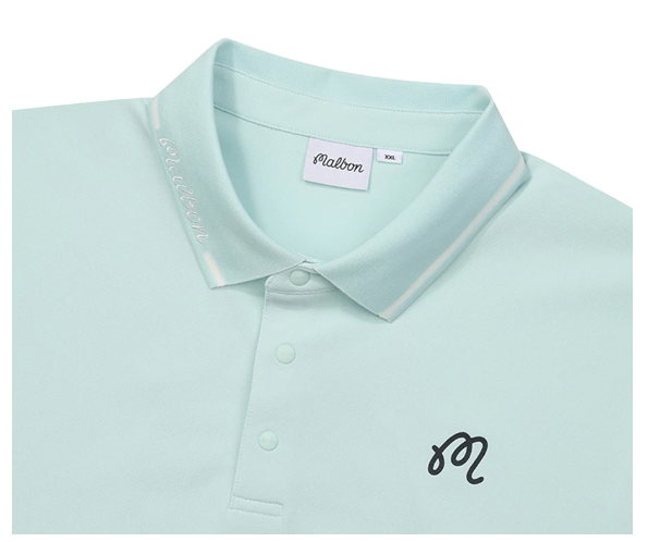 Malbon Golf Men’s Signature Color Casual Athletic Polo Shirt