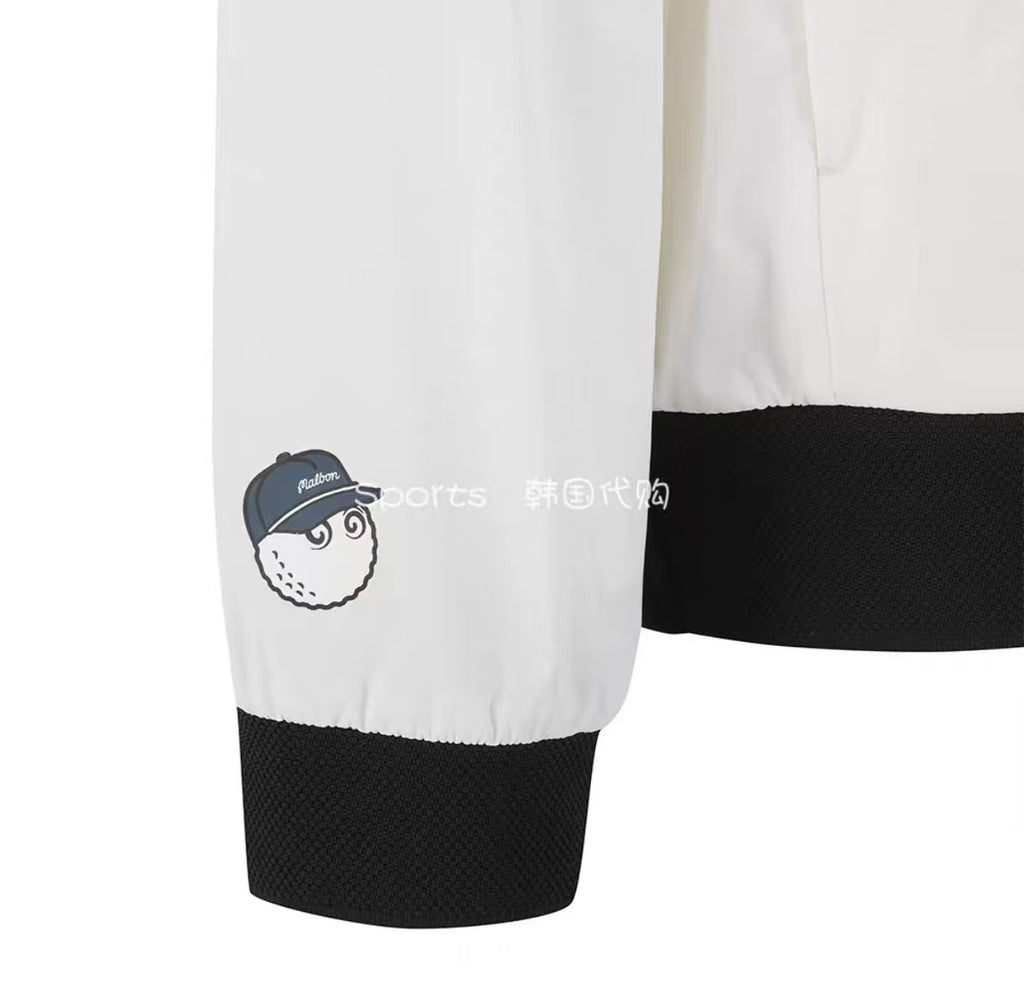 Malbon men White lightweight golf jacket fabric detail