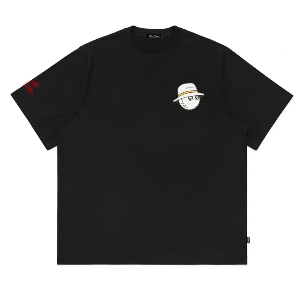 Malbon black Barrel Cuff heavyweight T-shirt front view