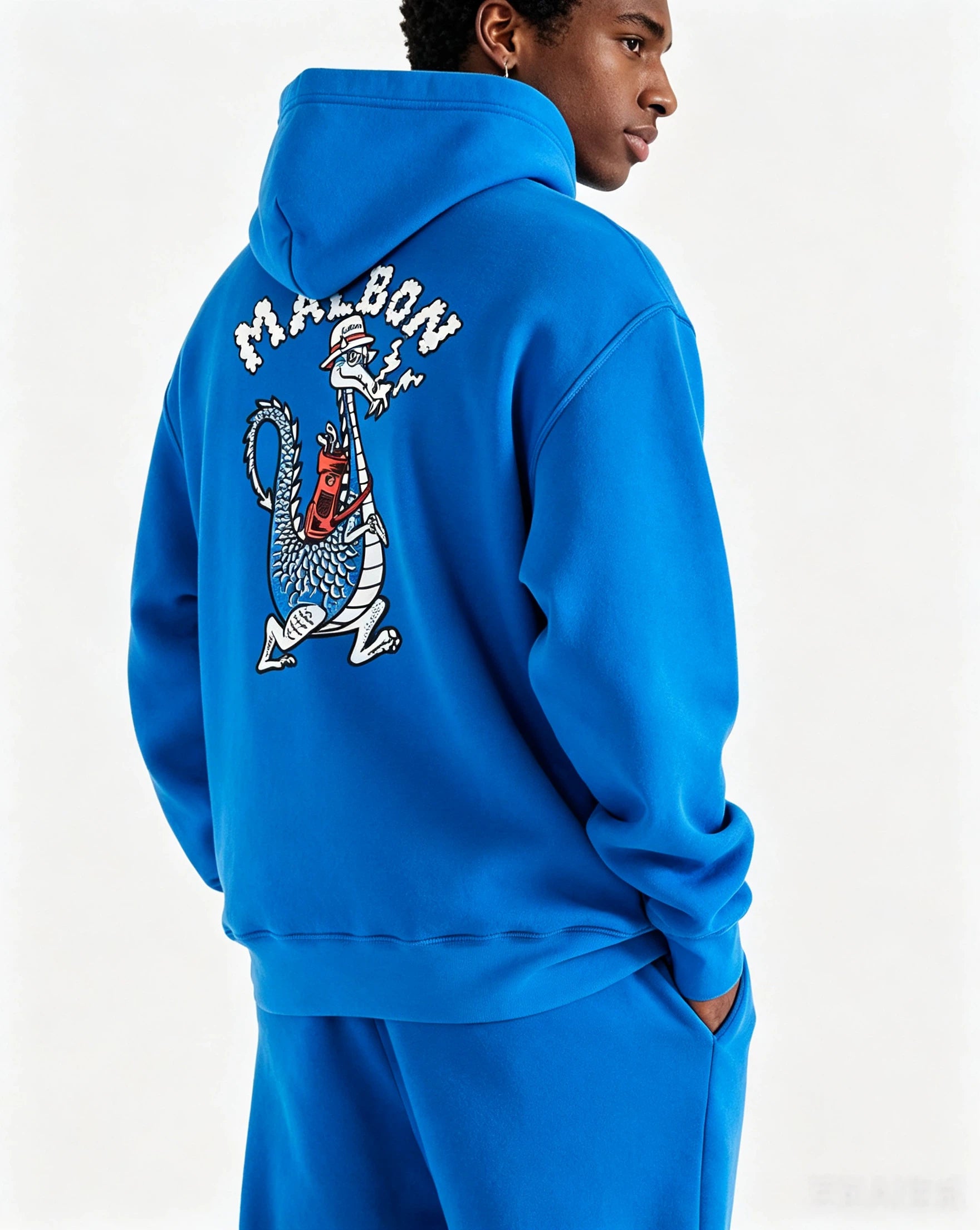 Malbon Golf Unisex Dragon Graphic Heavyweight Streetwear Hoodie