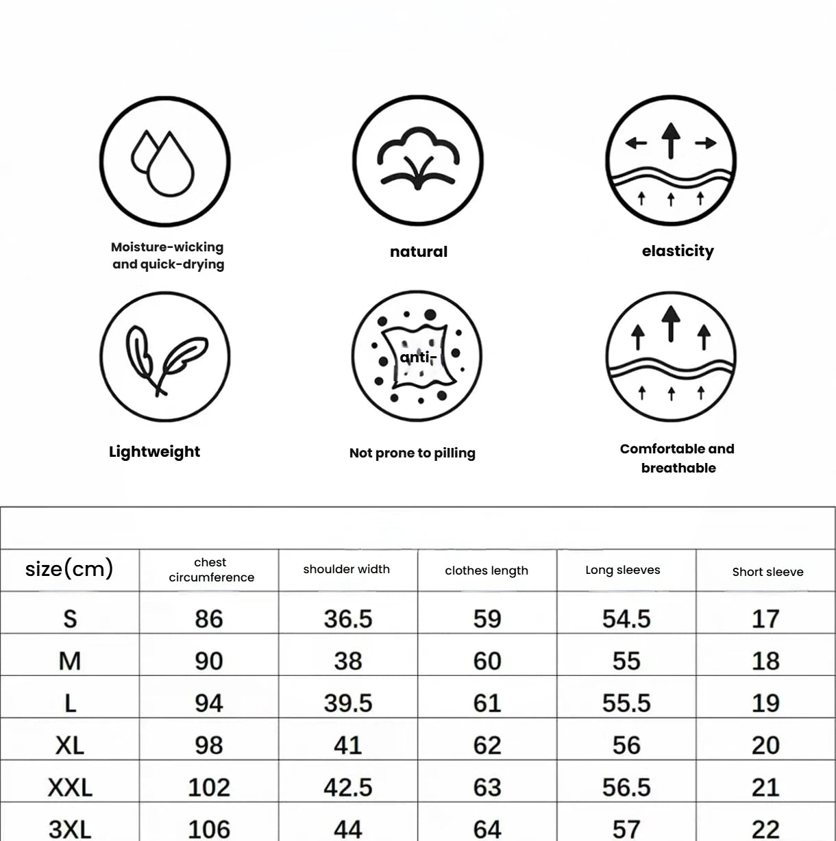 Golep women’s golf shirt size chart