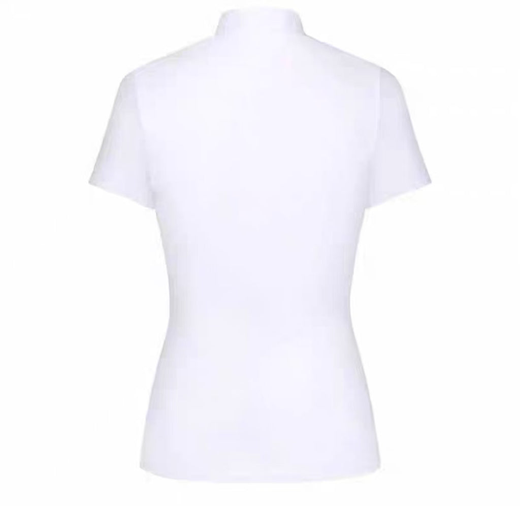 Women’s Summer Breathable Quick-Dry Versatile Golf Shirt in White - product view