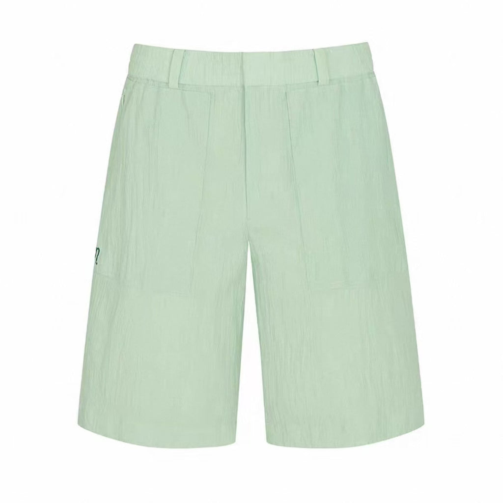 Malbon men's Elastic Waist Athletic Golf Shorts in Mint Green, front view