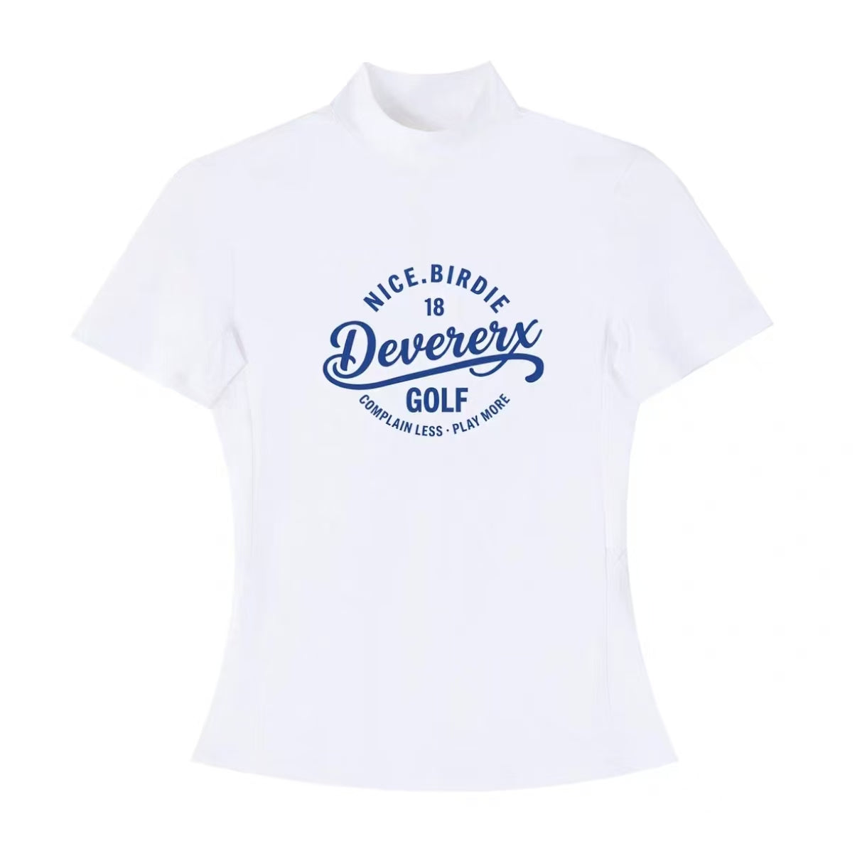 Devereux Golf Women’s Black Slim Mock Neck Letter Print Golf Shirt