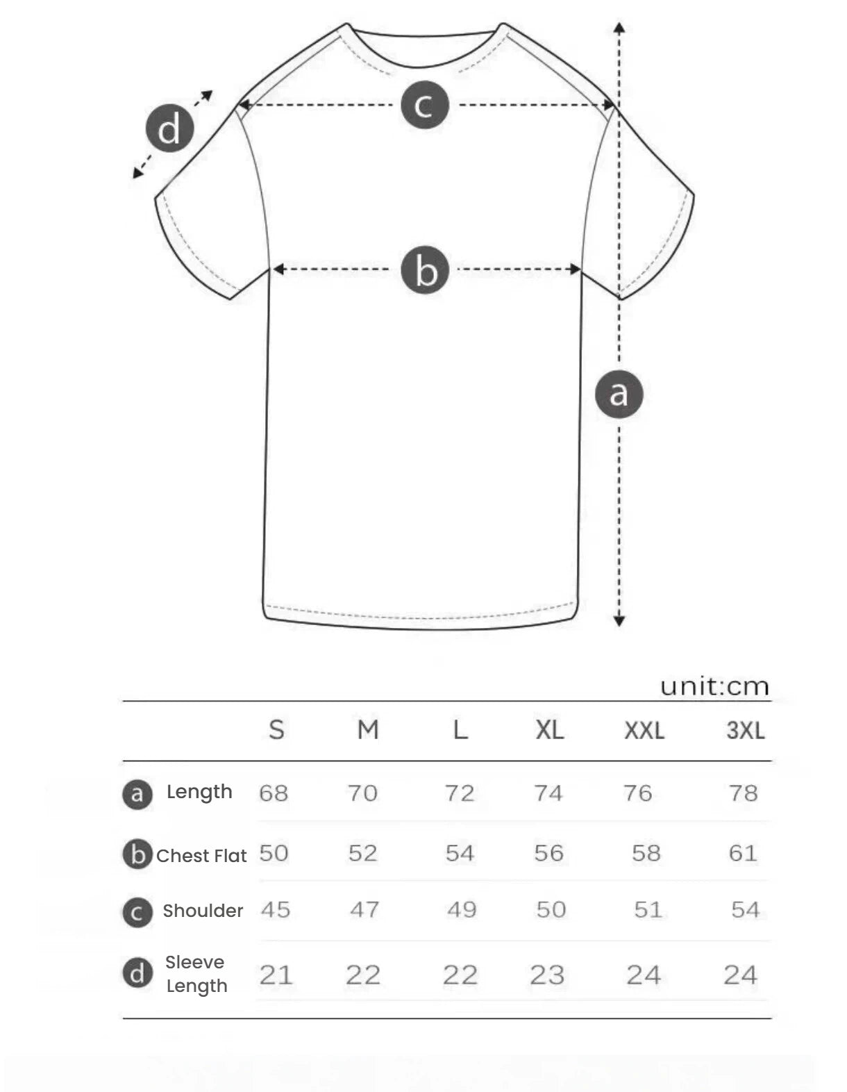 Golden Bear Black golf T-shirt size chart