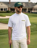 Devereux Golf Men’s White Breathable Mock Neck Printed Golf Shirt