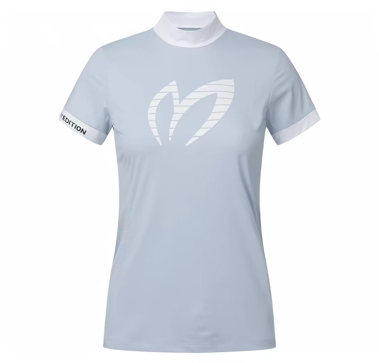 Women’s Summer Slim Stand Collar Golf Shirt in Blue - product view