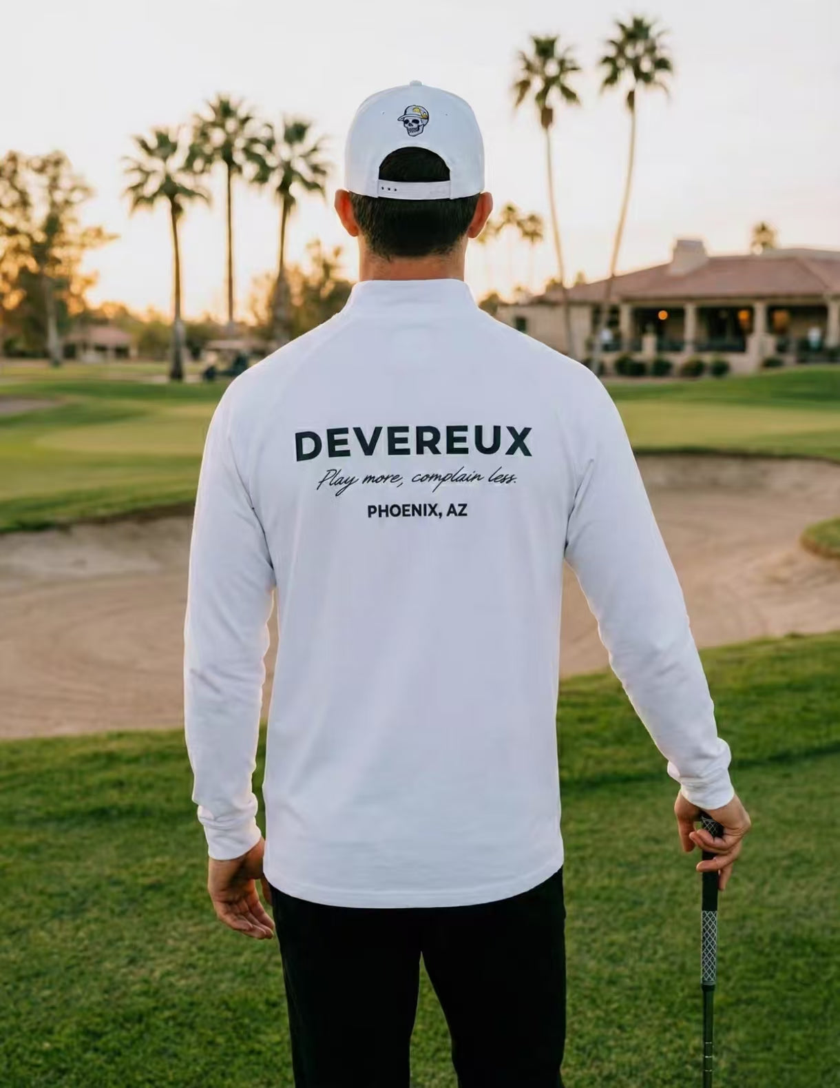 Devereux Golf Men’s Vintage Mock Neck Back Graphic Sweatshirt