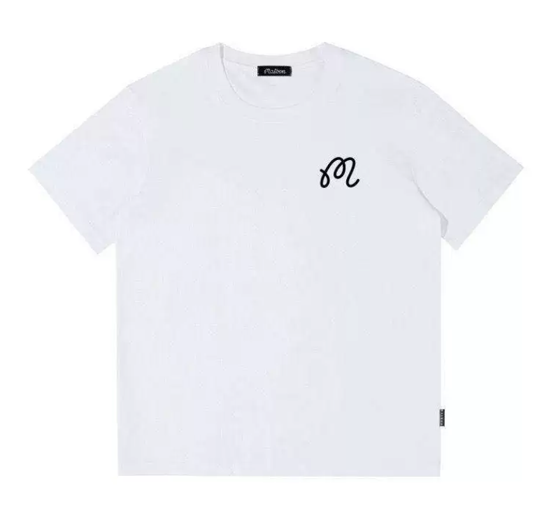 Malbon unisex breathable casual athletic golf T-shirt in White, front view