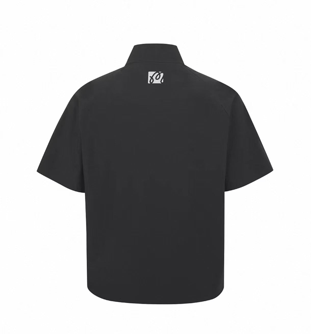 Malbon men Black short-sleeve half-zip golf jacket back view