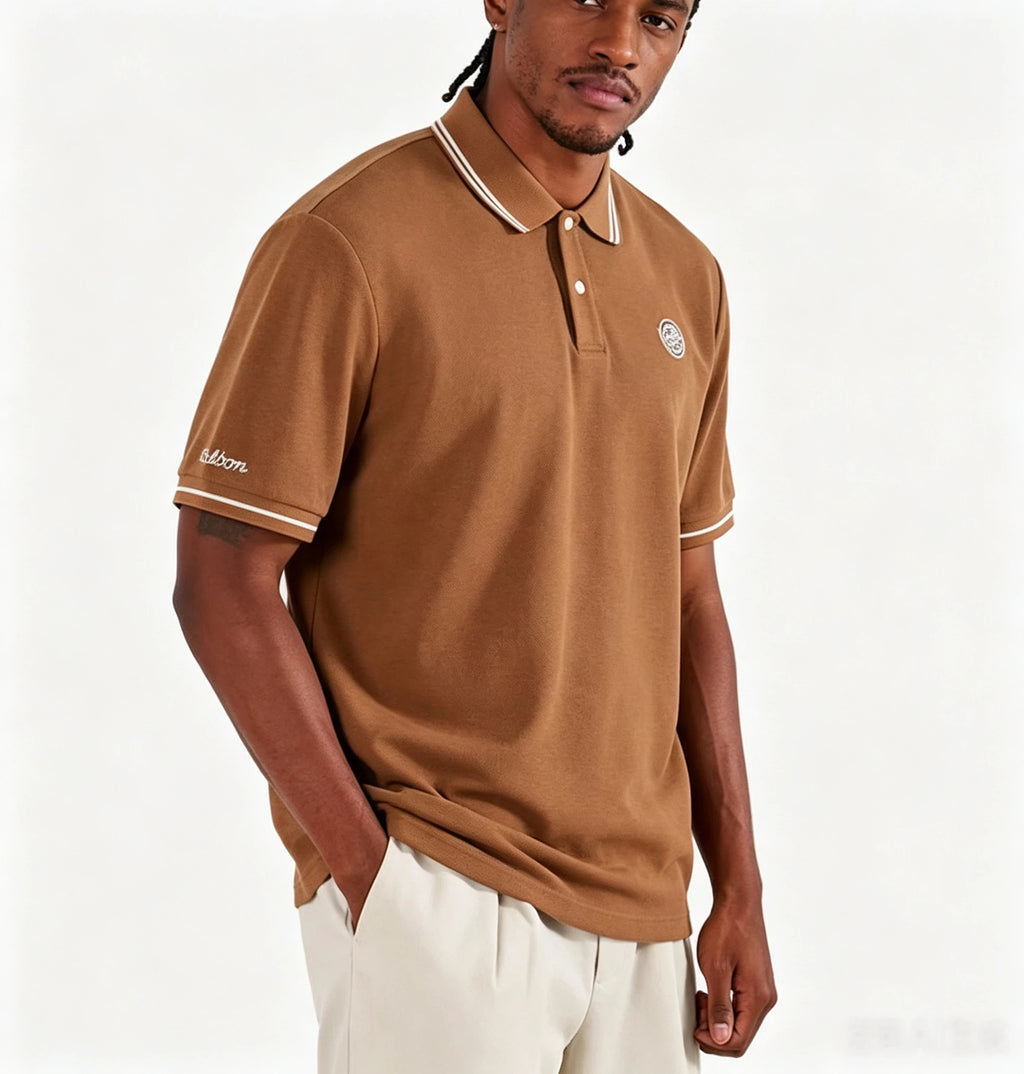 Malbon Golf Men’s Moisture-Wicking Athletic Polo Shirt