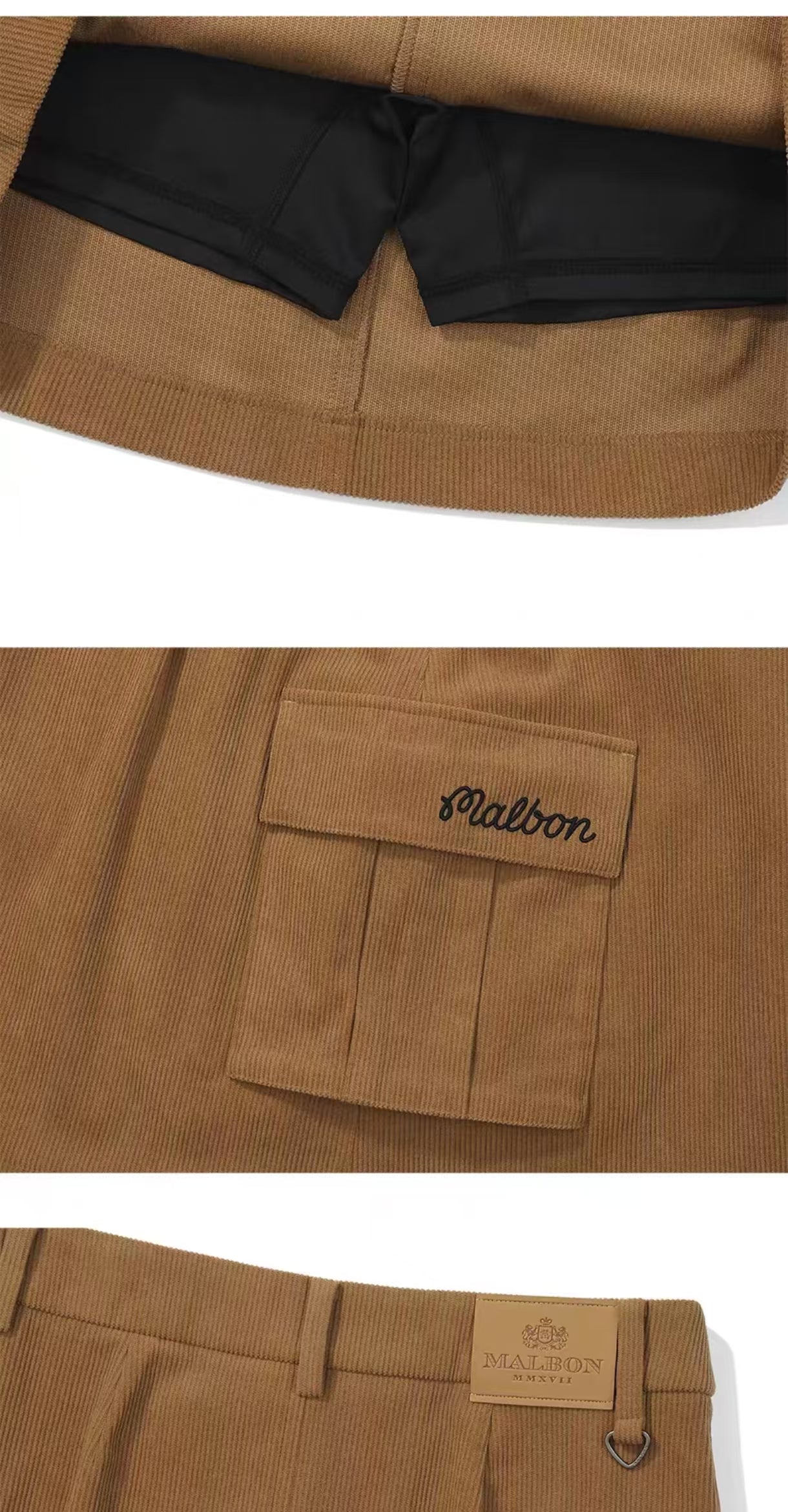 Malbon Golf Women’s Corduroy Cargo A-Line Skort
