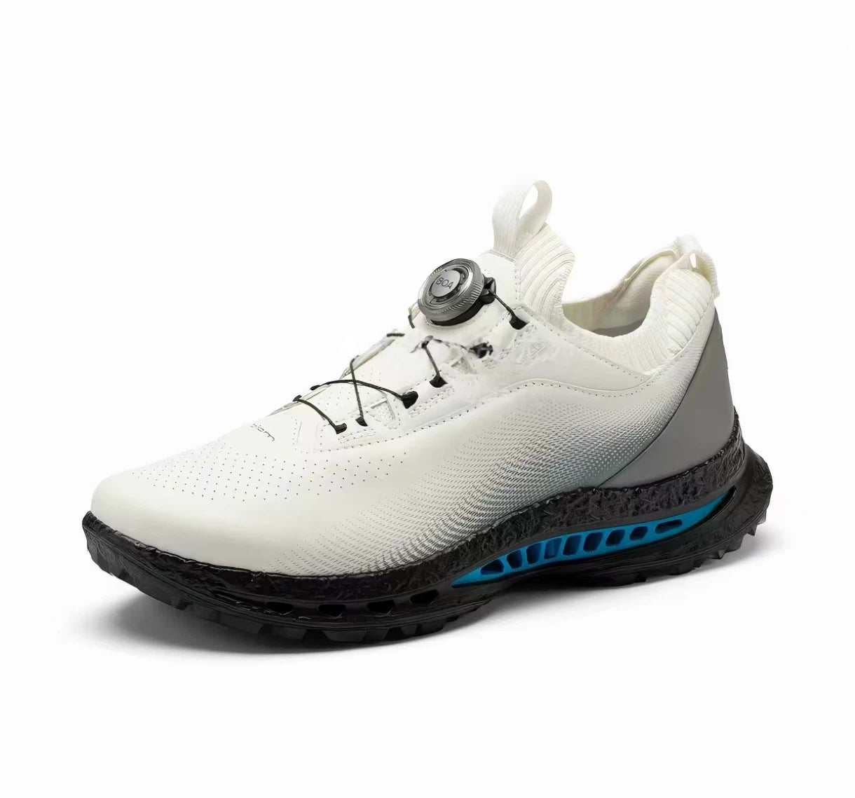 men’s 2026 cushioned golf shoes in White & Black, side profile