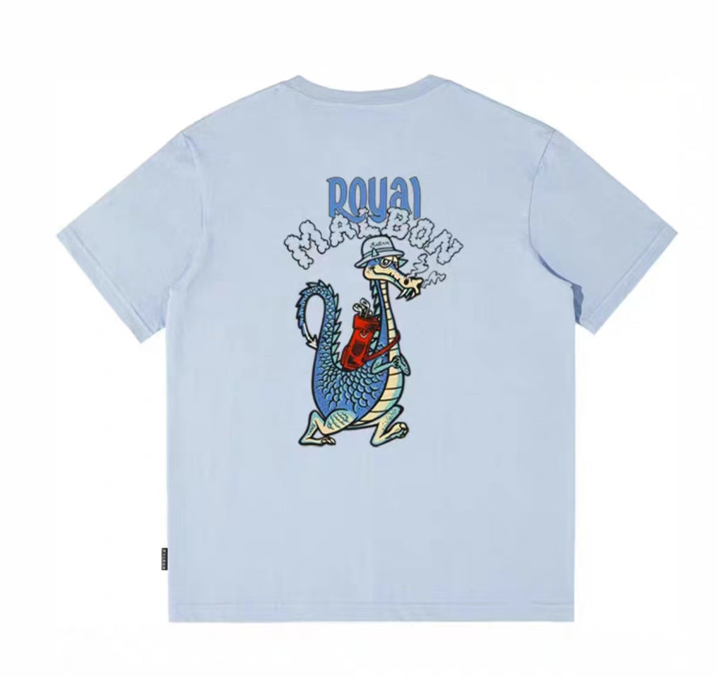 Malbon Golf Unisex Dragon Graphic Heavyweight Crewneck T-Shirt