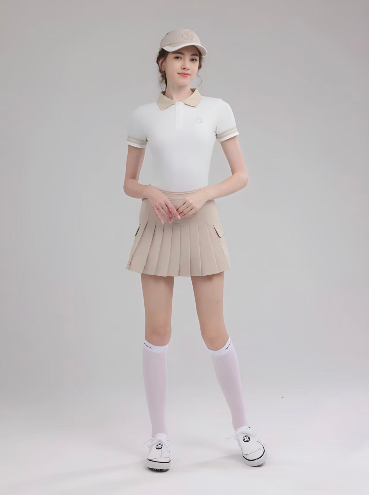 Women’s Summer Quick-Dry Golf Tennis Shirt Skirt Set - product view