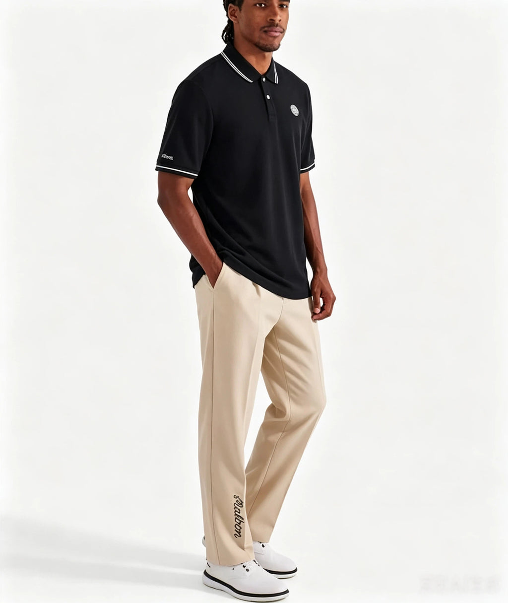 Malbon Golf Men’s Moisture-Wicking Athletic Polo Shirt