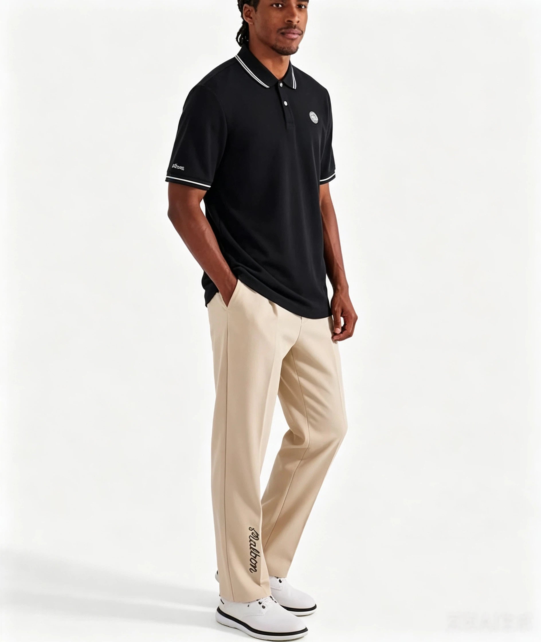 Malbon Golf Men’s Moisture-Wicking Athletic Polo Shirt
