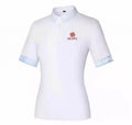 Golep Women’s Solid Letter Print Golf Shirt in White - product view
