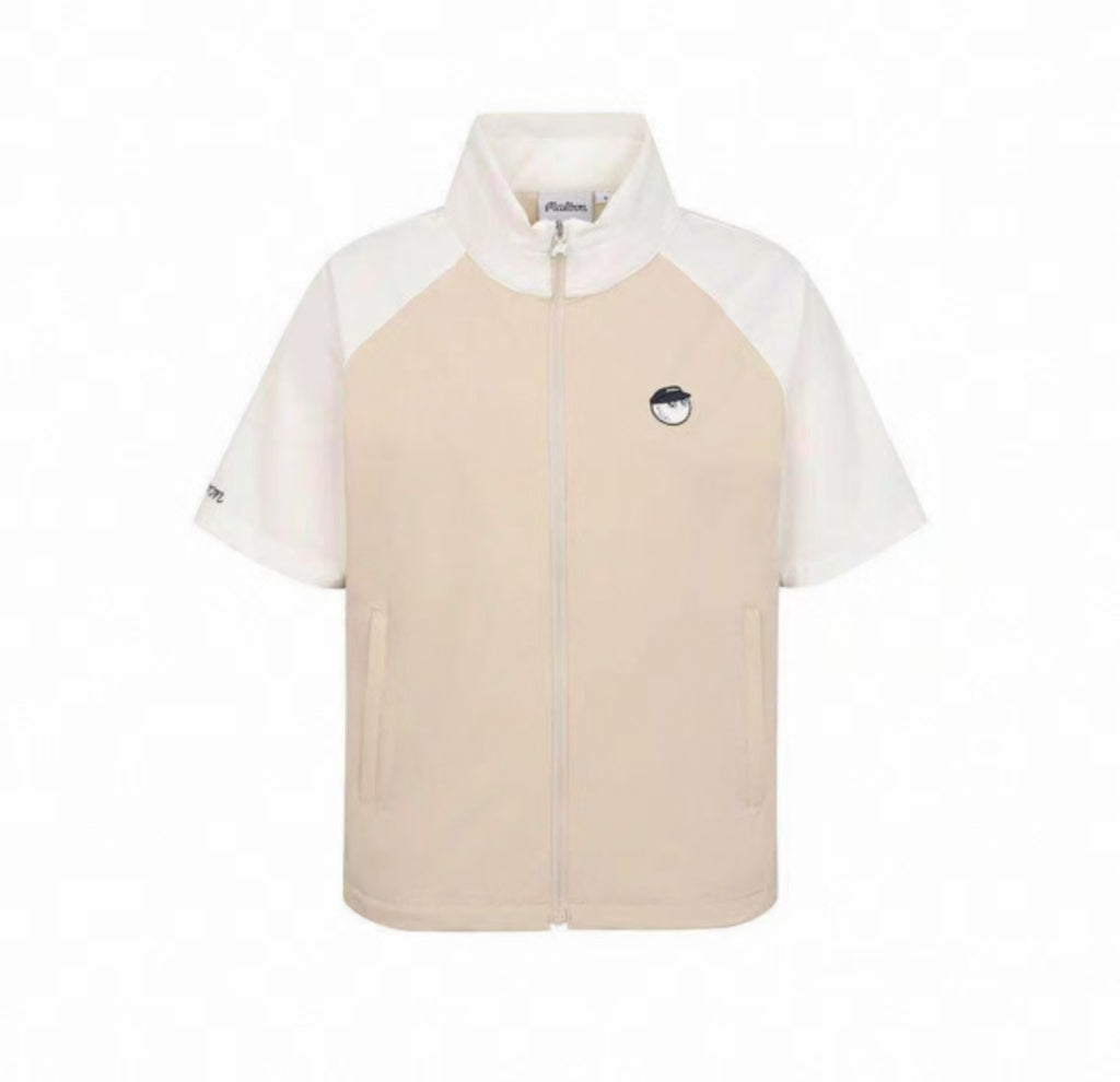 Malbon Golf Women’s Quick-Dry Stand Collar Sports Top white front view