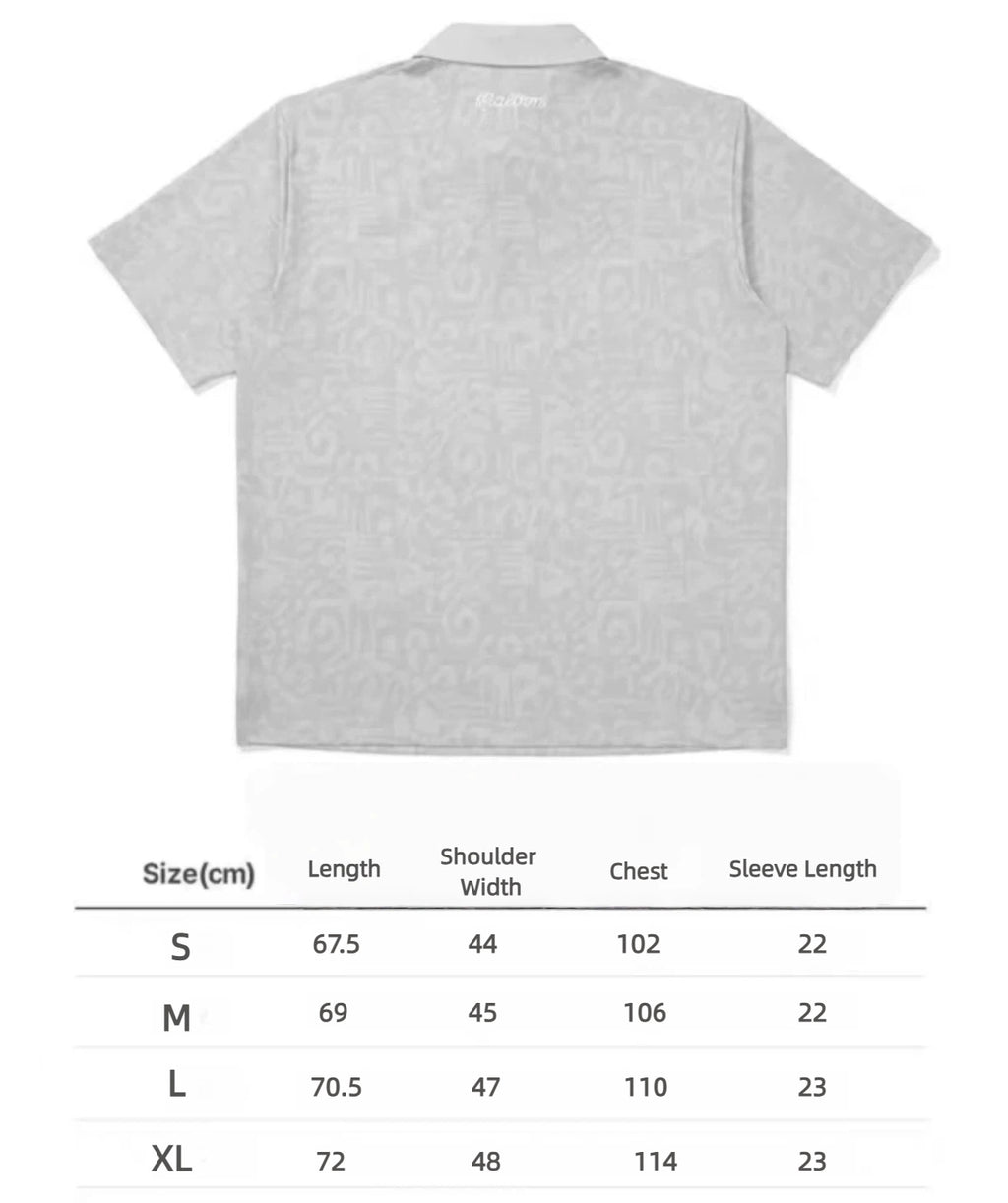 Malbon men's casual quick-dry golf polo shirt Black size chart