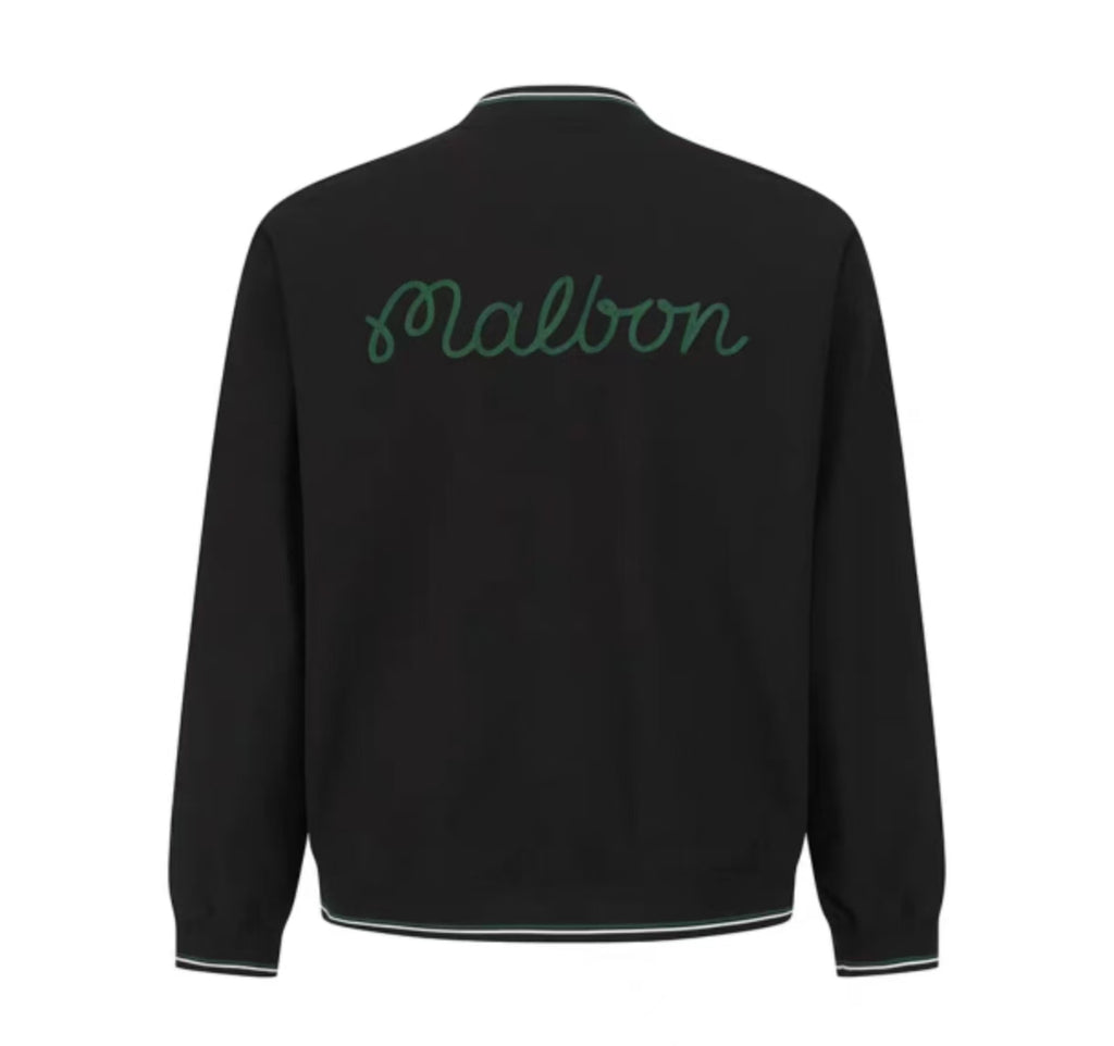 Malbon men Black colour-block golf jacket back view