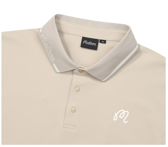 Malbon Golf Men’s Signature Color Casual Athletic Polo Shirt