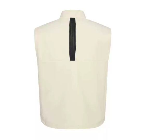 Back view of beige Malbon men's loose outdoor golf vest