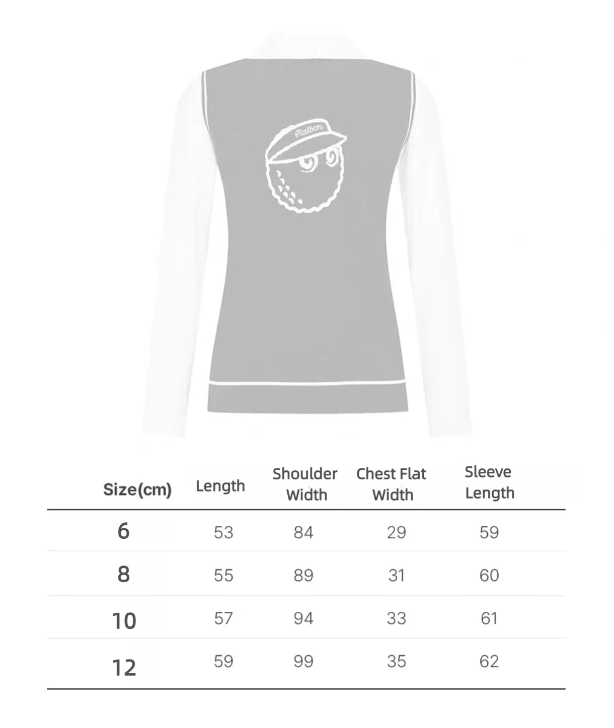 Malbon Golf Women's Knit Long Sleeve Beige size chart