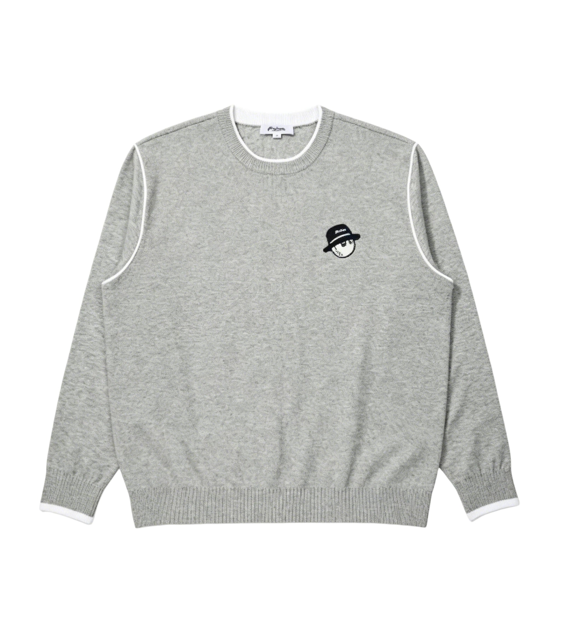 Malbon Studio Seoul Double-Knit Men's Pullover Grey golf apparel front view