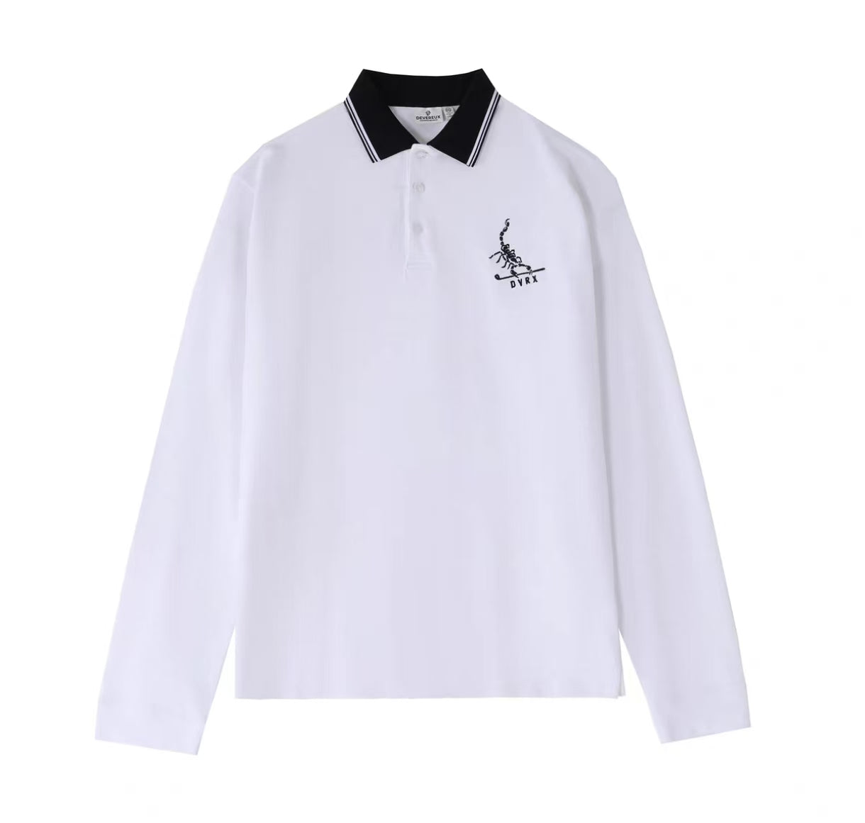 Devereux Golf Loose Scorpion Cotton Heavyweight Piqué Long Sleeve Polo Shirt