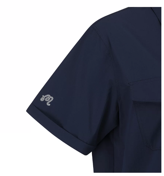 Malbon Golf Women’s Solid Utility Multi-Pocket Short Sleeve Shirt