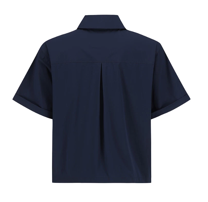 Malbon Golf Women’s Solid Utility Multi-Pocket Short Sleeve Shirt