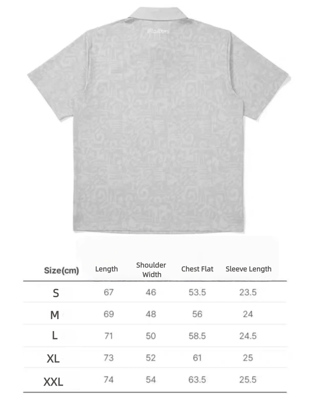 Malbon men's digital print casual golf polo shirt Blue size chart