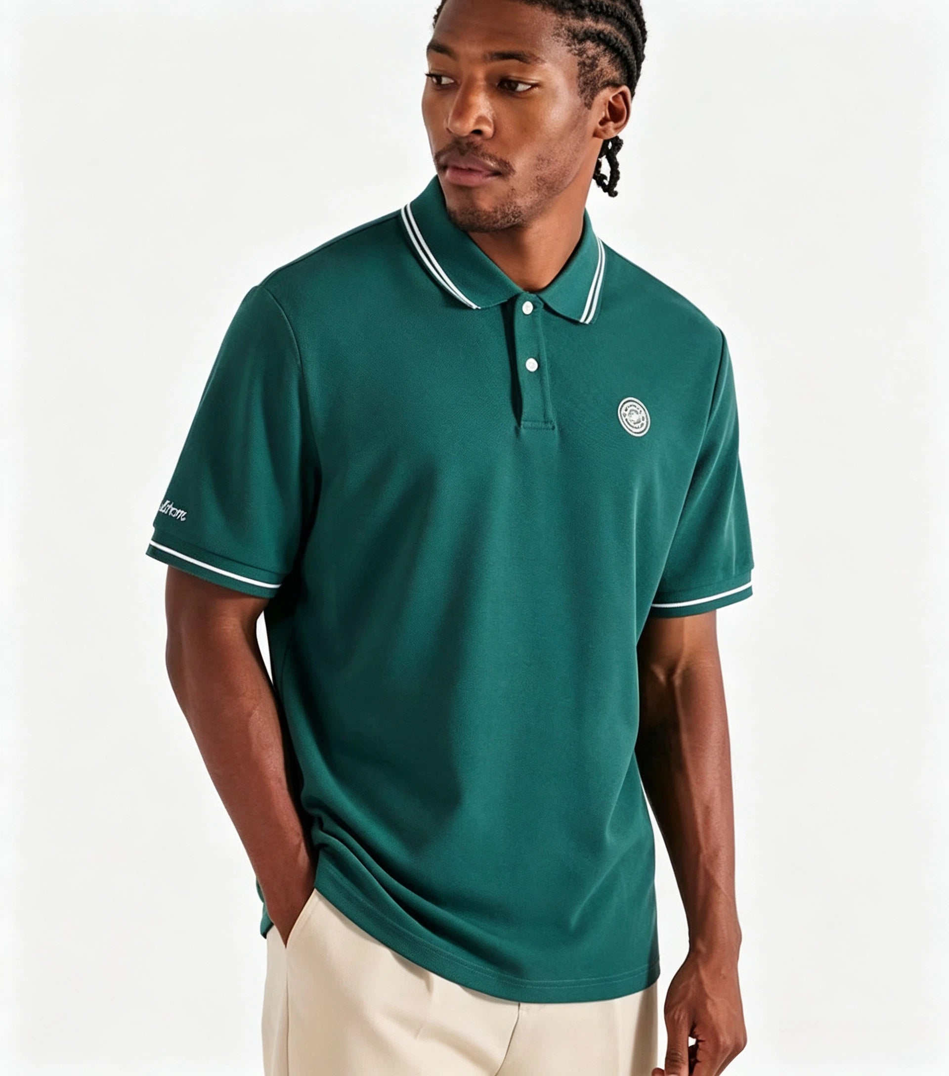 Malbon Golf Men’s Moisture-Wicking Athletic Polo Shirt